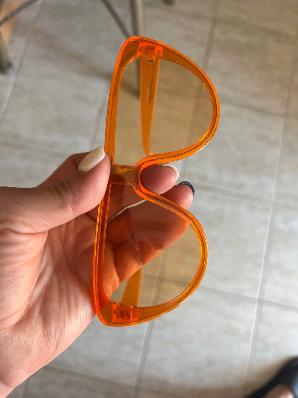 Transparent Orange Aviator Sunglasses